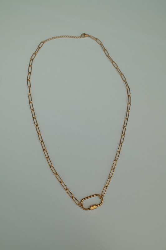 Carabiner Link Necklace (18k gold)