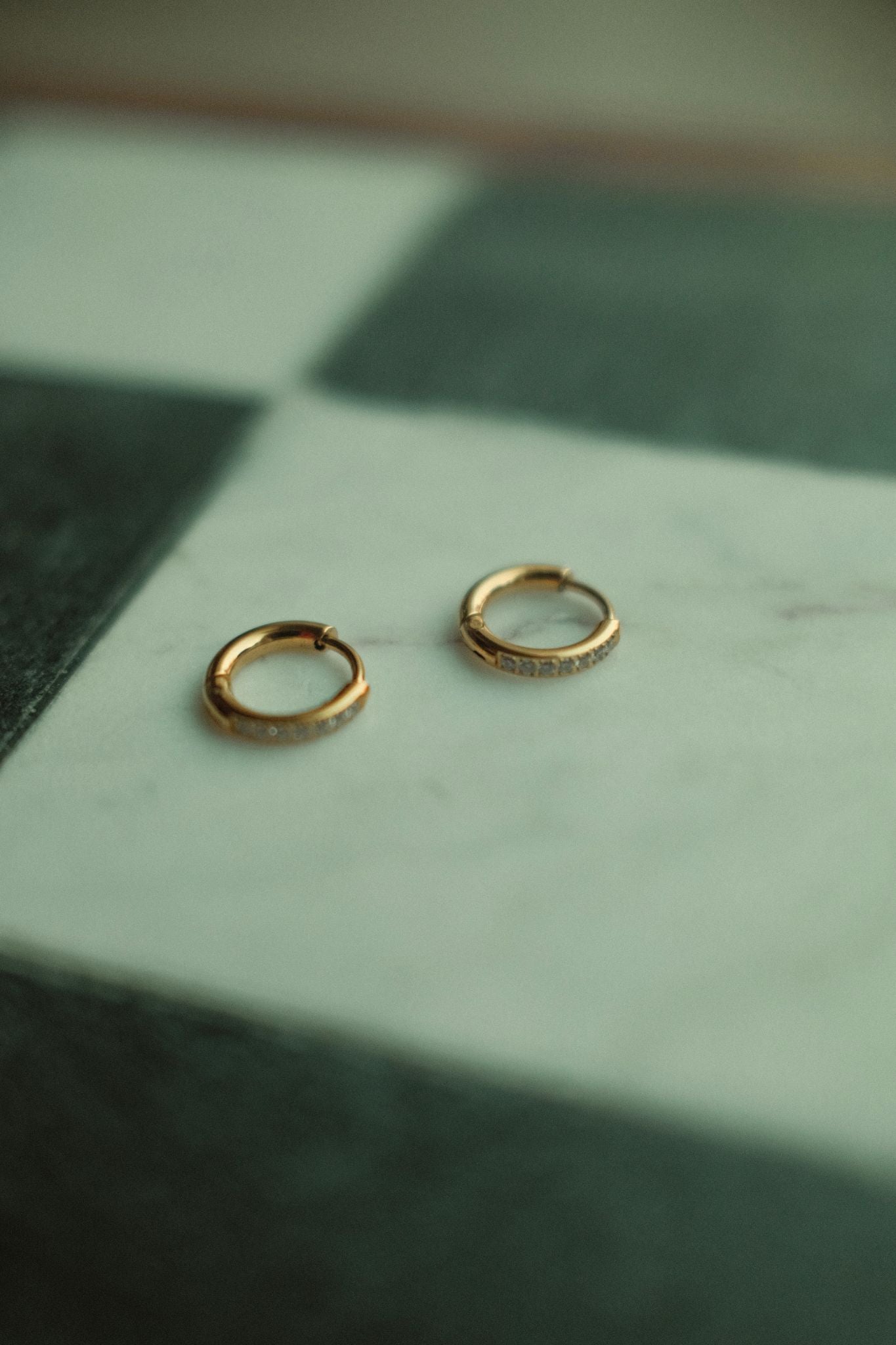 Dainty Diamond Huggies 2.0 (18k gold)
