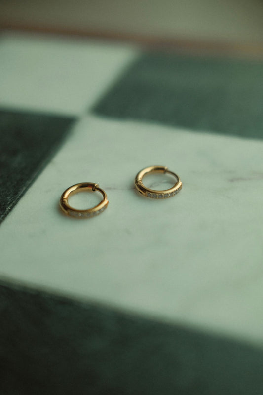 Dainty Diamond Huggies 2.0 (18k gold)