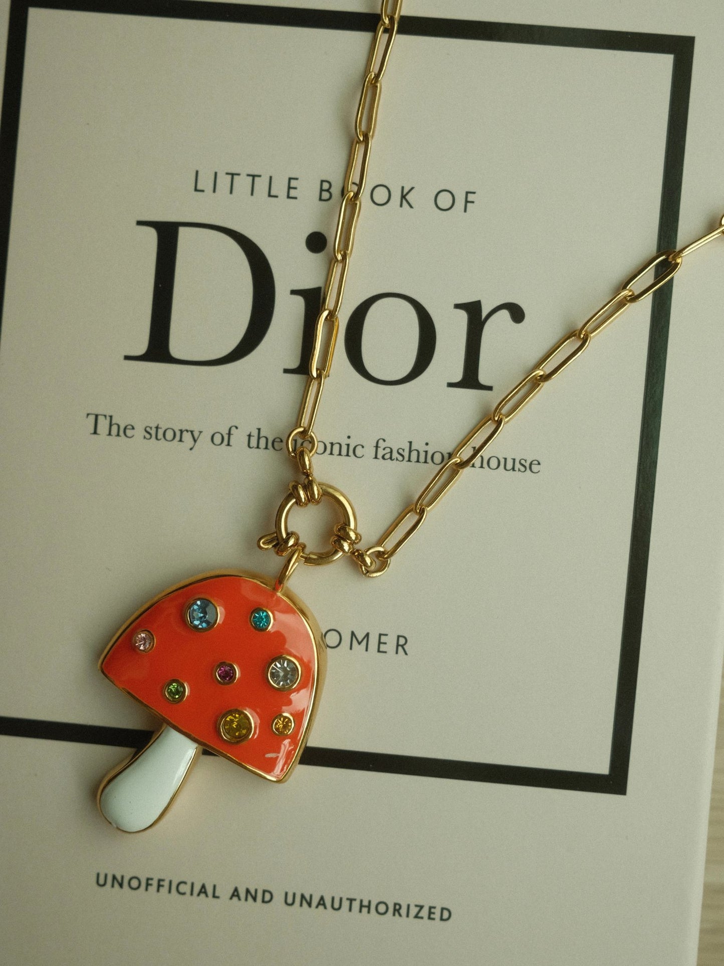 Orange Mushroom Necklace (18k gold)