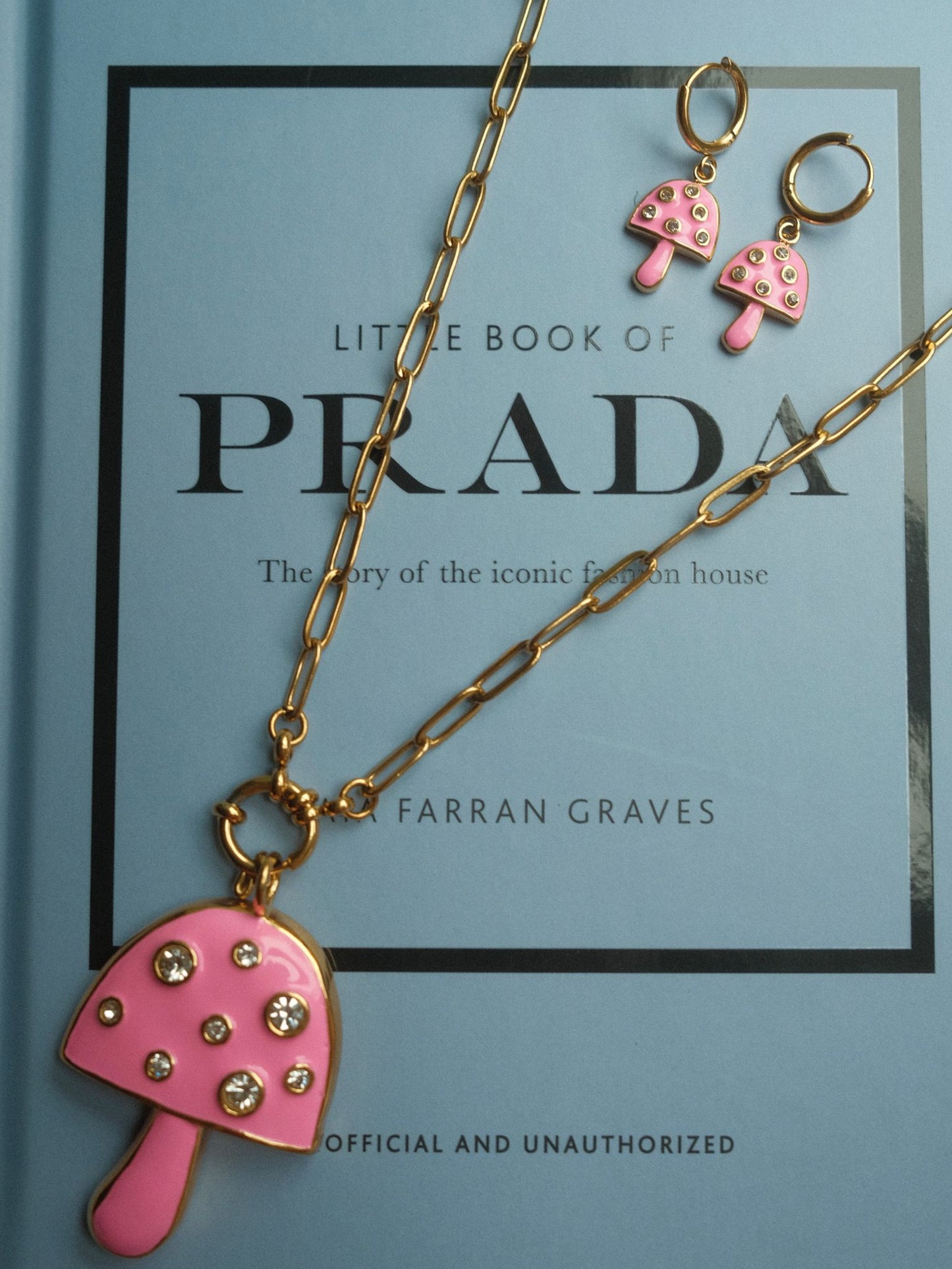 Pink Mushroom Necklace (18k gold)