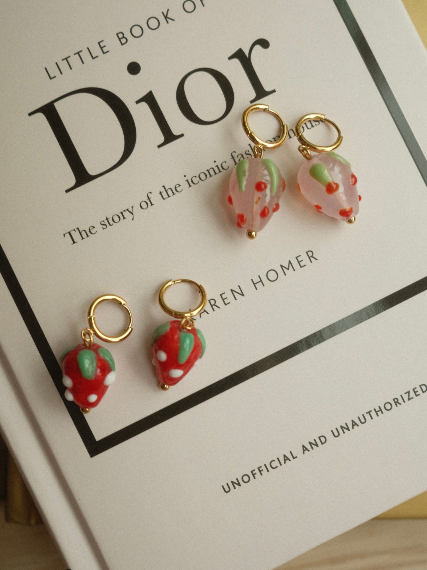 Red Strawberry Earrings (18k gold)