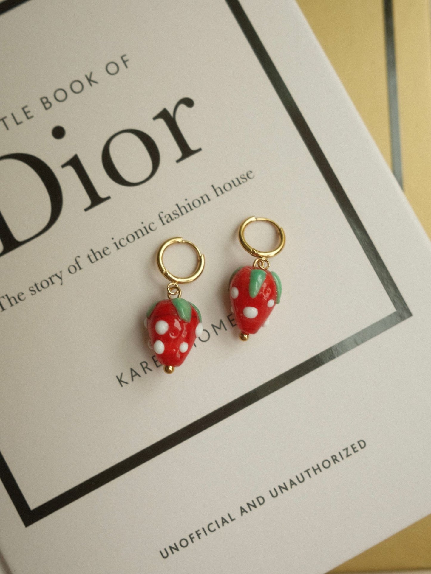 Red Strawberry Earrings (18k gold)