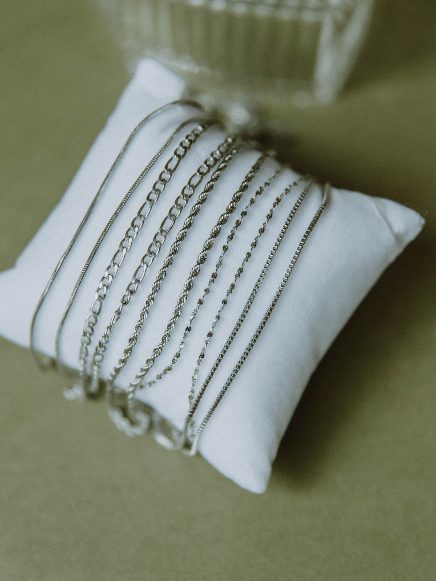 Ribbed Stacking Chain Necklace - Silver