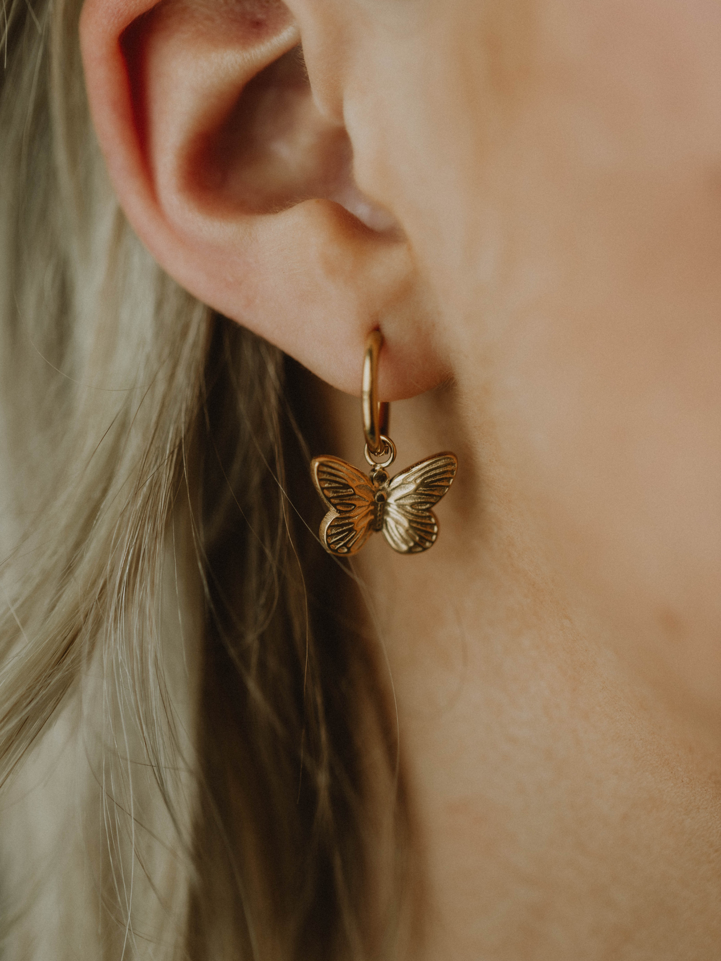 Butterfly Hoops (18k gold)