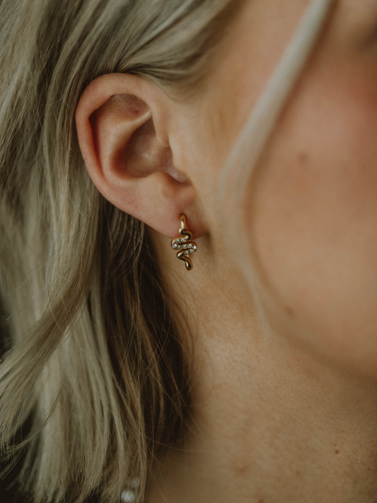 Pull Through Snake Earrings (18k gold)