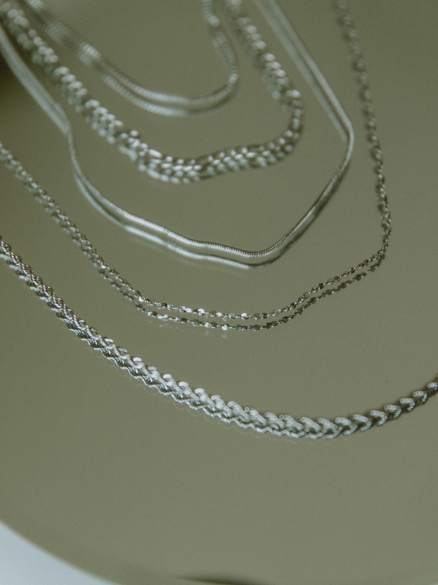 Twist Stacking Chain Necklace - Silver