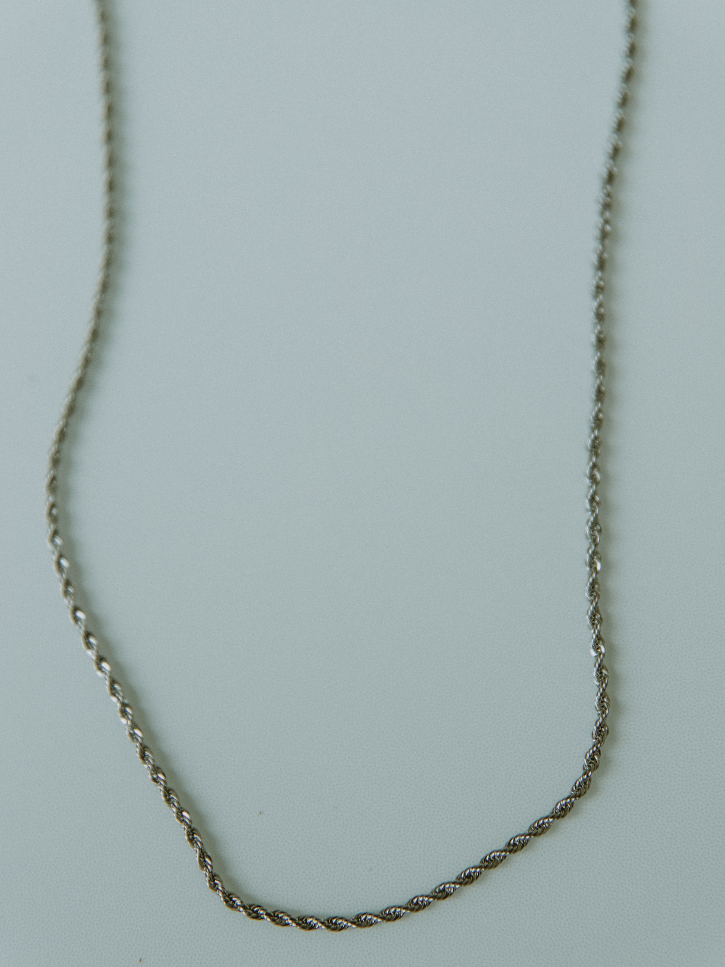 Twist Stacking Chain Necklace - Silver