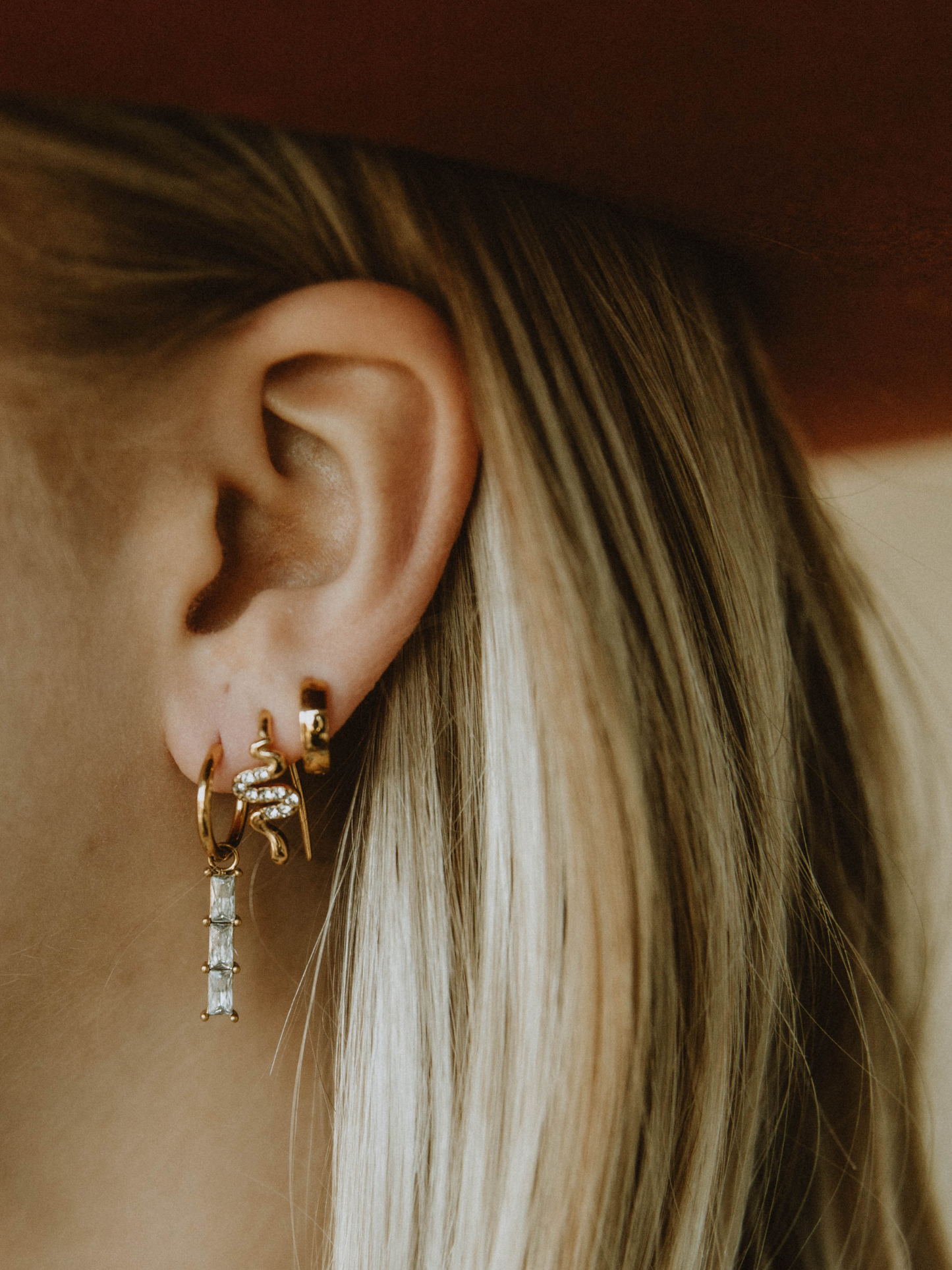 Triple Threat Earrings (18k gold)