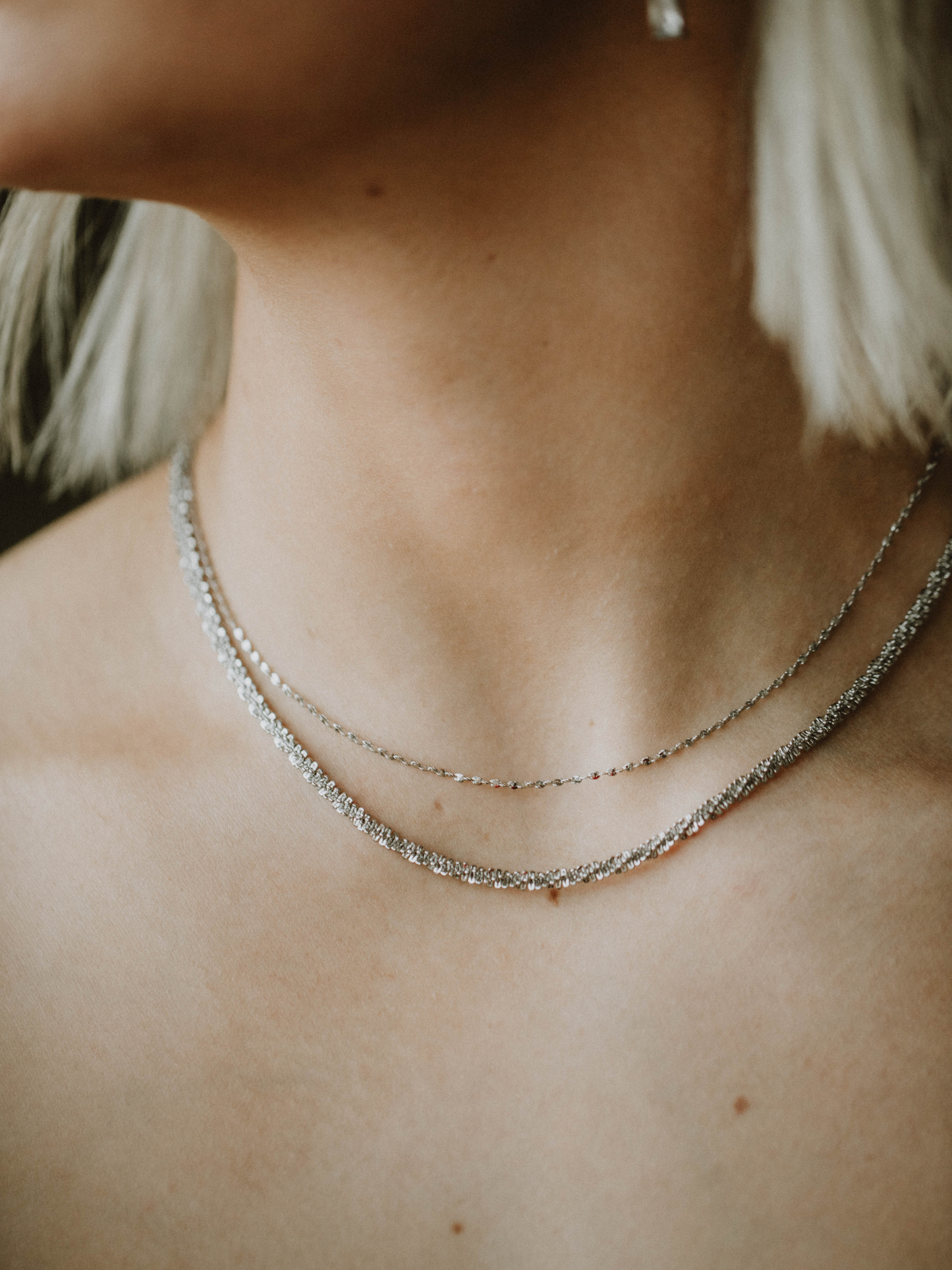 Twinkle Stacking Chain Necklace - Silver