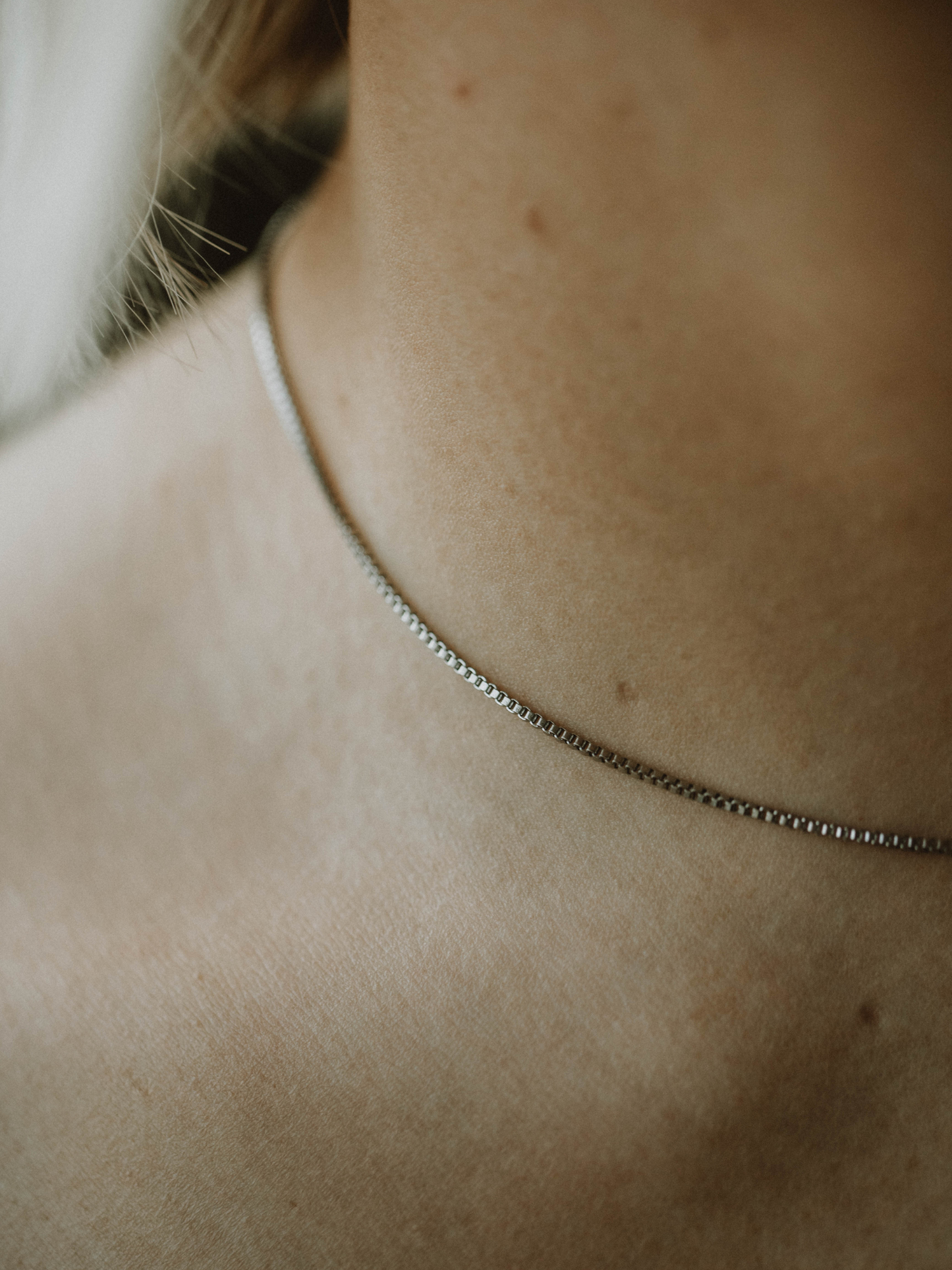 Ribbed Stacking Chain Necklace - Silver